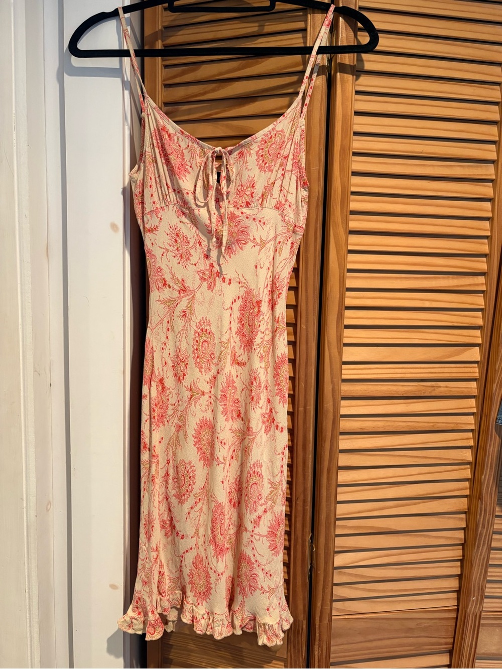 Vintage Wet Seal Y2K Floral Paisley Slip Dress Ruffle Hem Fairy Core Milkmaid